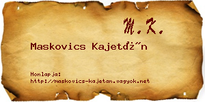 Maskovics Kajetán névjegykártya